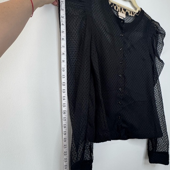 H&M Lace Polka Dot Sheer Top – Size 4, Puffed Sleeves - Picture 10 of 16